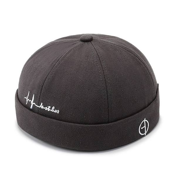 Bomuld Docker Cap Beanie Hatte GRÅ GREY