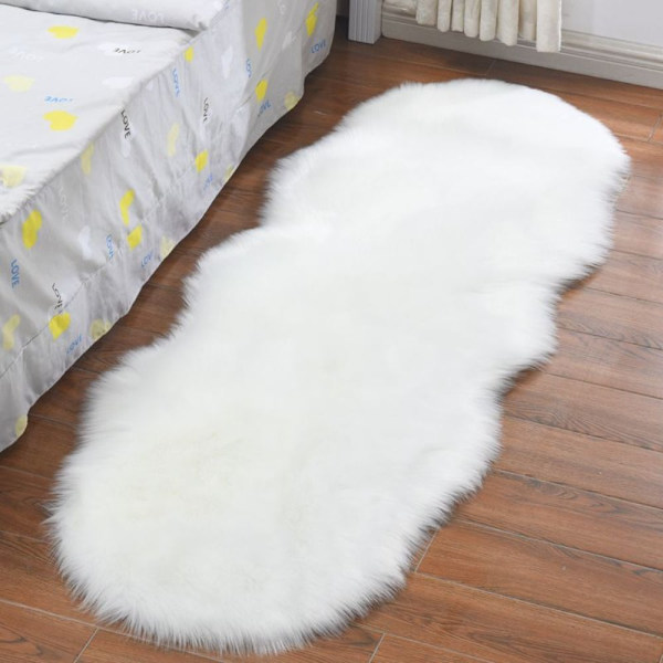 Fluffy teppe imitert ullpute GRÅ grey