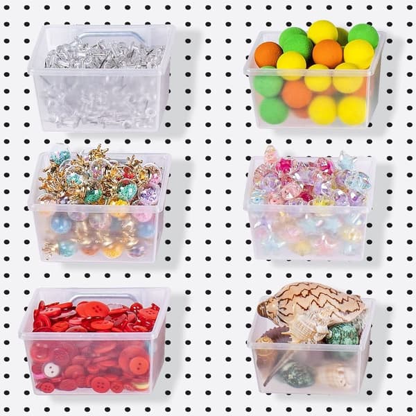 1/2 kpl Pegboard Bins Koukut ja tarrat Pegboard Box small and big