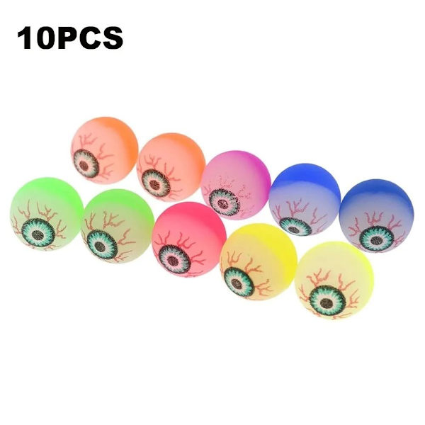 10 stk Bouncy Eyeball Bouncy Ball Halloween Terror Prop Color Random