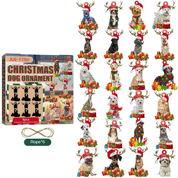 6 st/ask Julgranspynt Hängande Blind Box