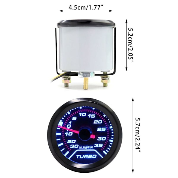 52mm Boost Gauge psi Turbo Boost Meter Autoinstrumentti