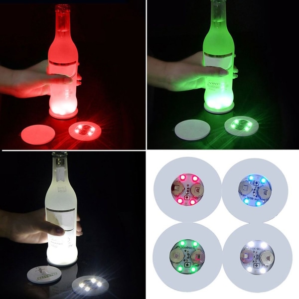 5 STK Flaske klistremerker Lys Glød LED Glass klistremerke HVIT White