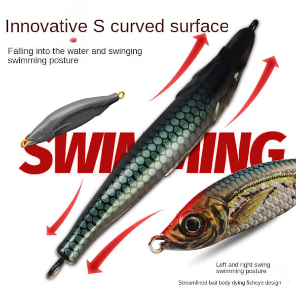 3D- printed fiskedrag Hårt bläckfiskbete 40GC C 40GC
