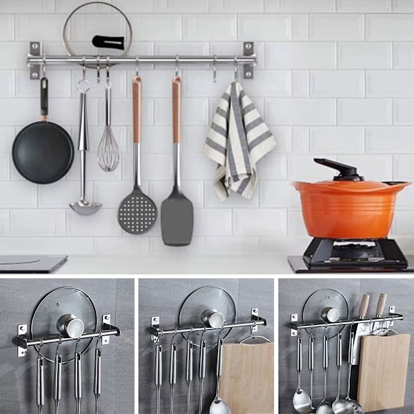 Veggmontert håndklestativ kroker 30CMDOUBLE POLE DOBBEL STANG 30cmDouble Pole
