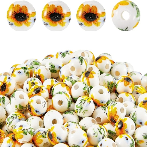 Solros Spacer Beads Keramiska Spacer Bead Blompärlor