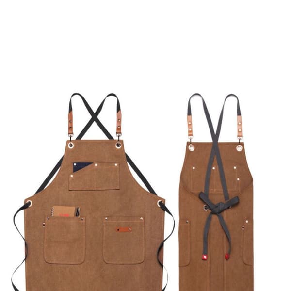Canvas Denim Forklæde Barista Forklæde Vanddråbebestandigt
