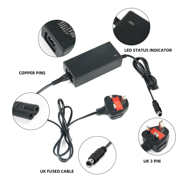 Elektrisk scooter Batterilader For Xiaomi M365/Pro EU-plugg
