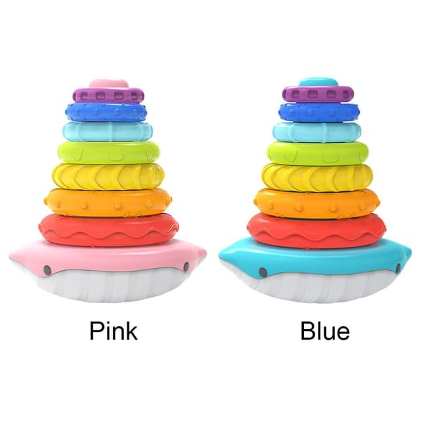 Pinoaminen Ring Blocks Rainbow Tower PINK pink