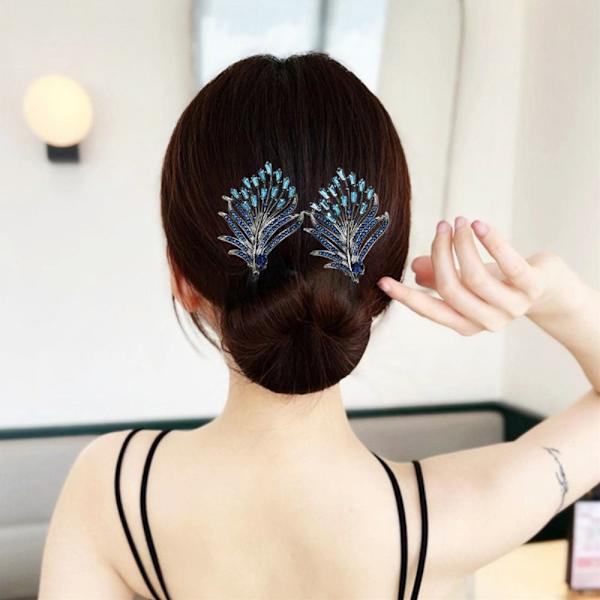 Rhinestone Flower Hair Clip Hair Bun Maker 2 2 2