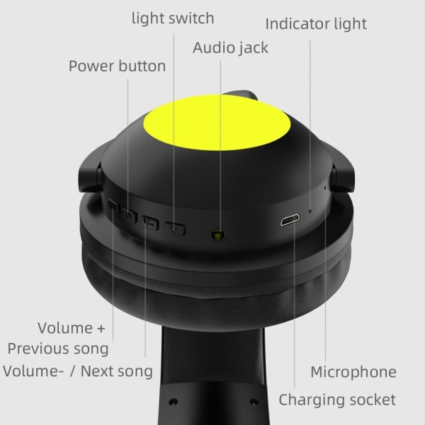 Trådløse hodesett Musikk Bluetooth GUL yellow