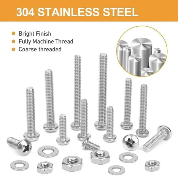 540 kpl Koneruuvit Phillips Pan Head -ruuvit Pultit ja mutterit