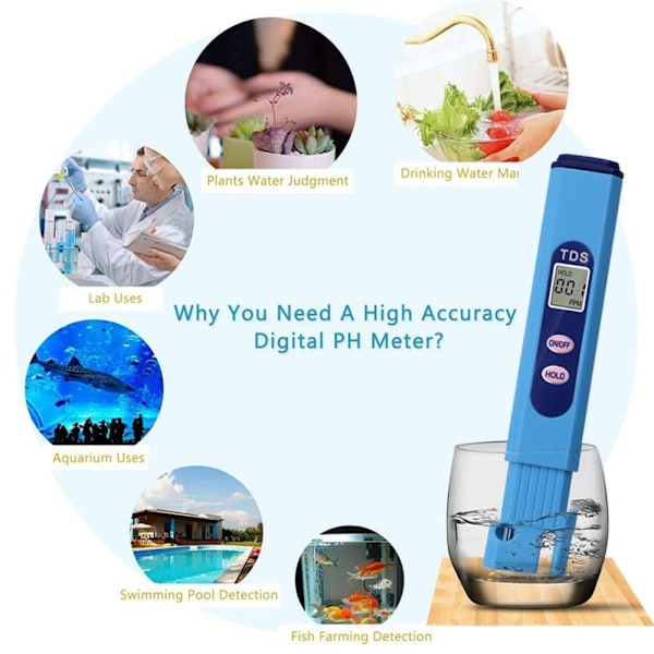Digital TDS Tester Vattenkvalitetsmätare LCD Penna Testar salt