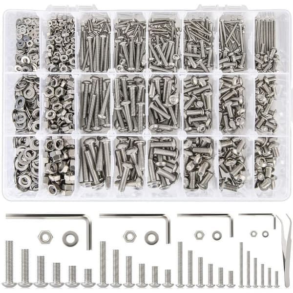 1255 stk. Bolter og muttere Skiver Sett Hex Knapp Hode Socket Cap