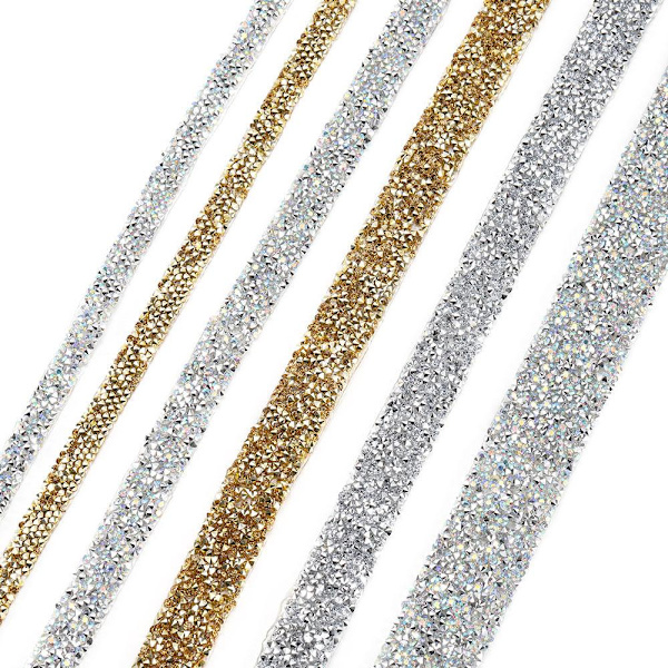 Rhinestone Trim Crystal Tape SILVER 30MM BREDD 30MM BREDD silver 30mm width-30mm width