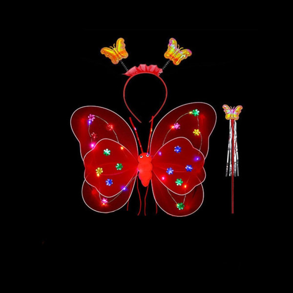 LED-lasten pukurekvisiitta Tyttöjen hameet Angel Luminous Wings rose red pattern 2