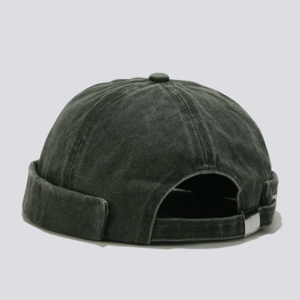 Docker-lue uten skygge, Skullcap-hatt, HÆRGRØNN army green