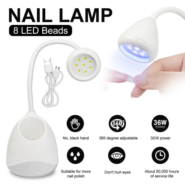 Negle LED Lampe Hurtig Negletørrende Lampe HVID white