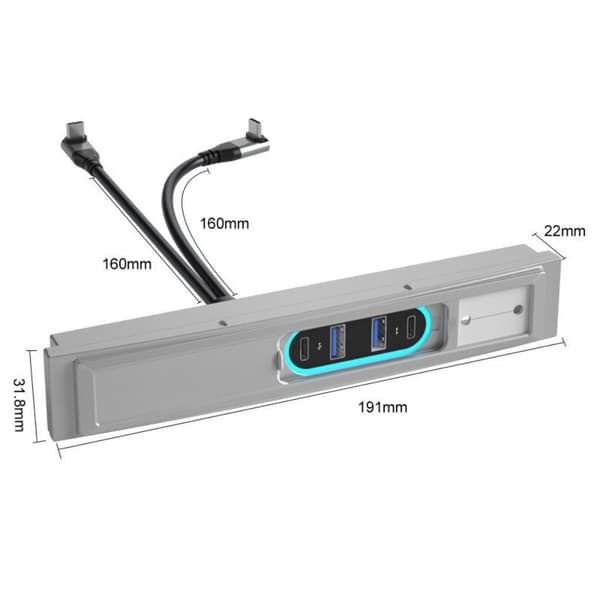 Dockingstation USB Hub GRÅ Grey