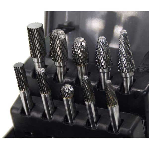 10 stk. Hardmetallgrassett roterende filer Bits Solid Power Tool