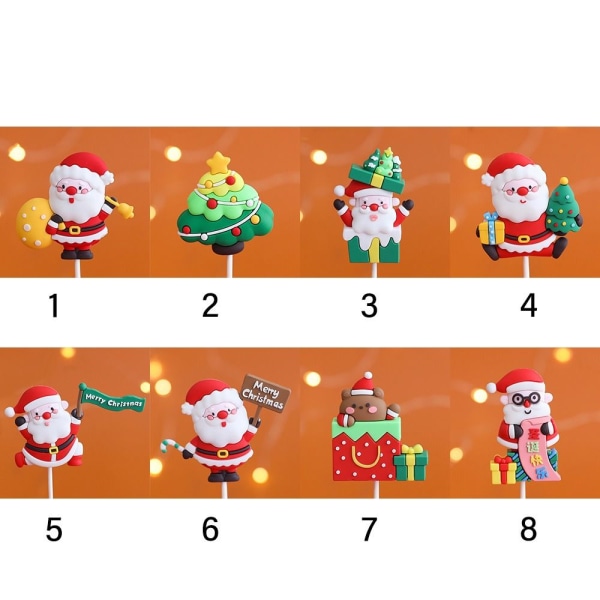 1/5 STK Christmas Cake Toppers Glædelig jul 3 3 3