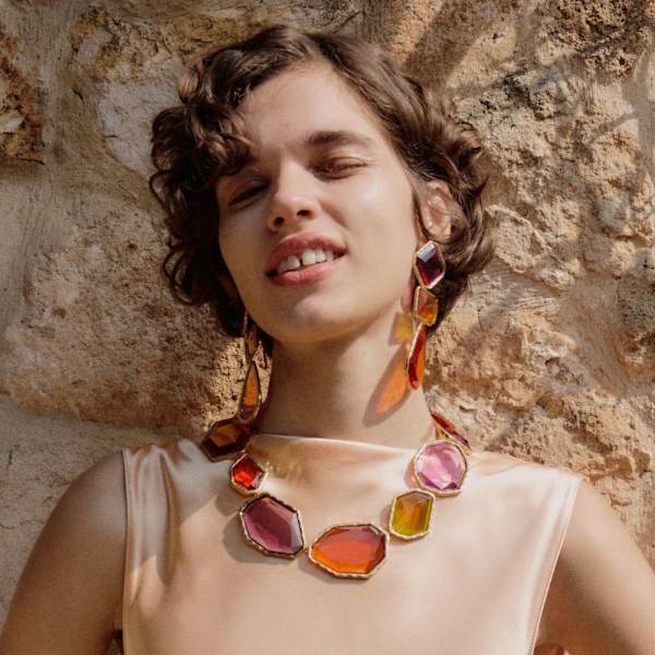 Geometrisk halskjede Choker MULTICOLOR A A Multicolor A-A
