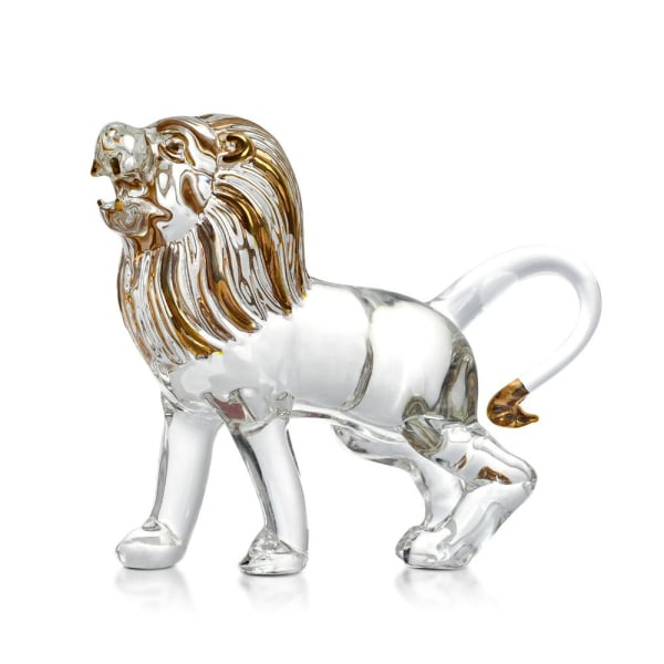 Crystal Lion Figurine Wildlife Animal Veistos Leijonapöytä