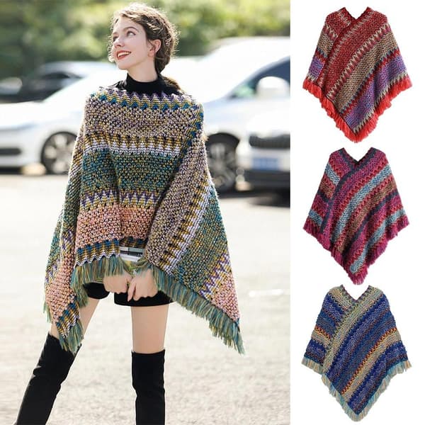 Mongolian Poncho Pullover Tupsuhuivi TUMMAN SININEN dark blue