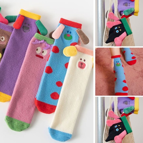 Cartoon Fuzzy Socks Coral Velvet Socks 3 3 3