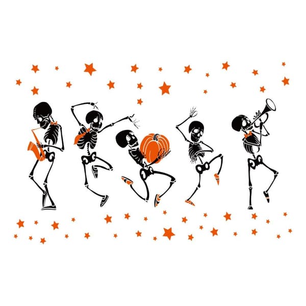 Halloween Skeleton Decals Lysende Wall Sticker Band Skeleton