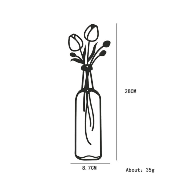 3 stk 3D Hollow Out Vase Potted Wall Sticker Akryl urtepotte A