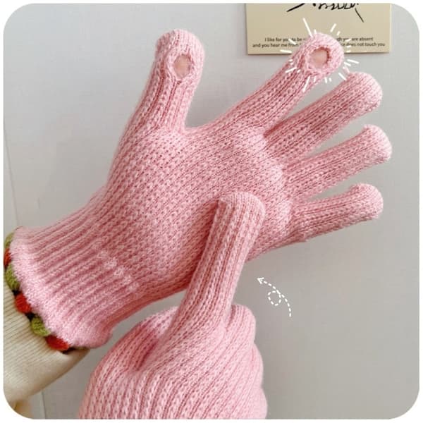 Helfingerhandskar Stickade Stretchhandskar BEIGE beige