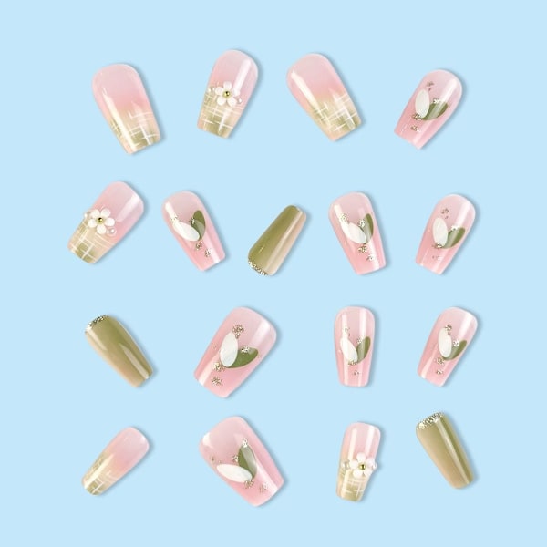 Fake Nails Kort T-formet firkantet hode