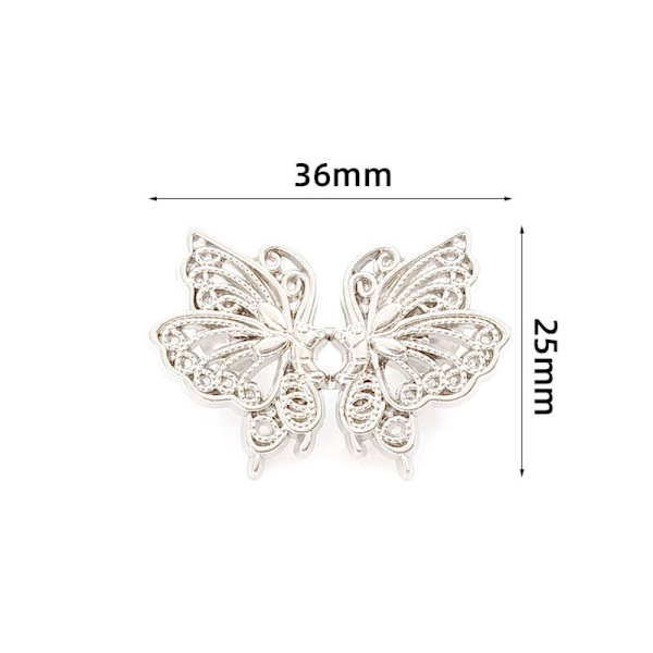 2 STK Byxa Midja Spännare Knappstift SILVER ELEGANT FJÄRIL silver Elegant Butterfly-Elegant Butterfly