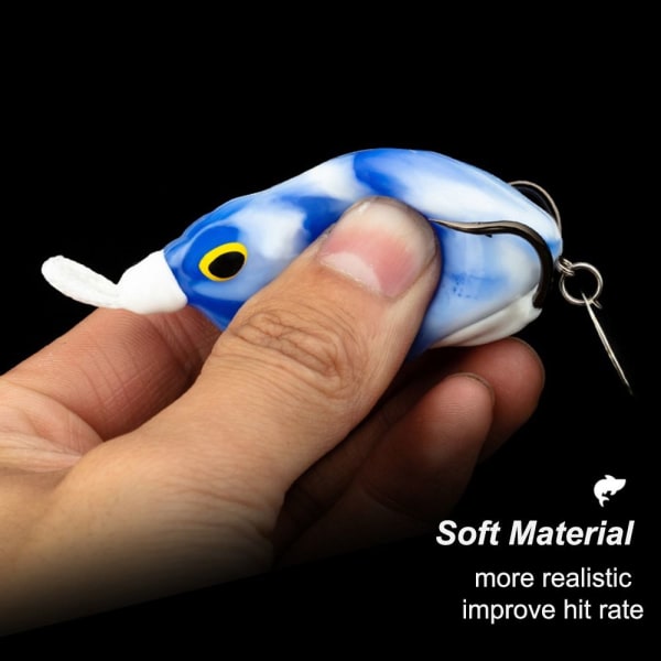 2st Umpan Katak Fishing Frog Lure Topwater Frog Lures BLÅ blue 6.5cm2pcs-2pcs