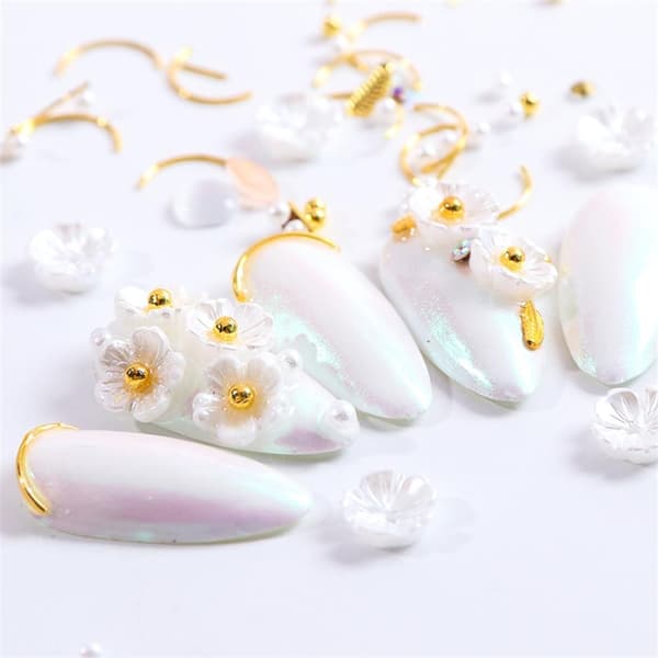 Nail Rhinestones 3D Shell Flower Glitters Flower