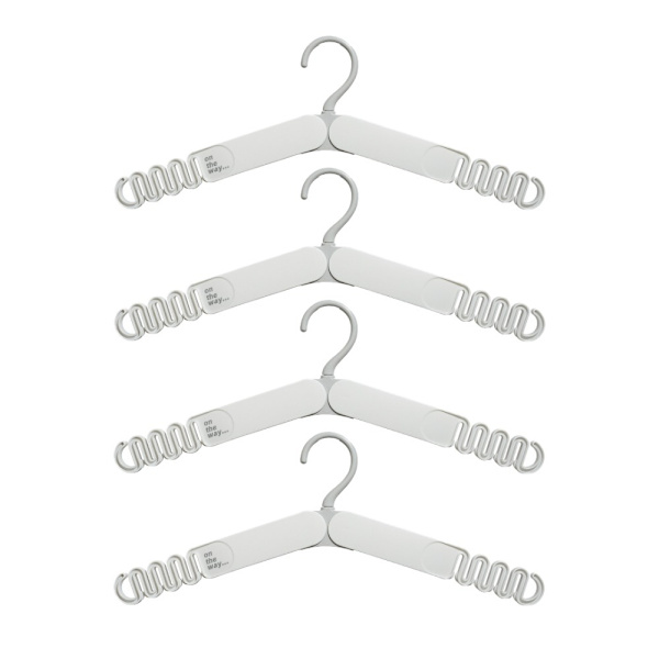 4 STK Sammenfoldelige Tøjbøjler Rejsebøjler Undertøjsholdere Light Gray 4 PCS-4 PCS