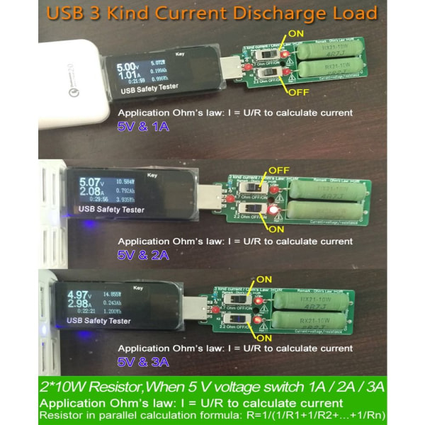 USB Resistor DC Electronic Load Aging Discharge Loader