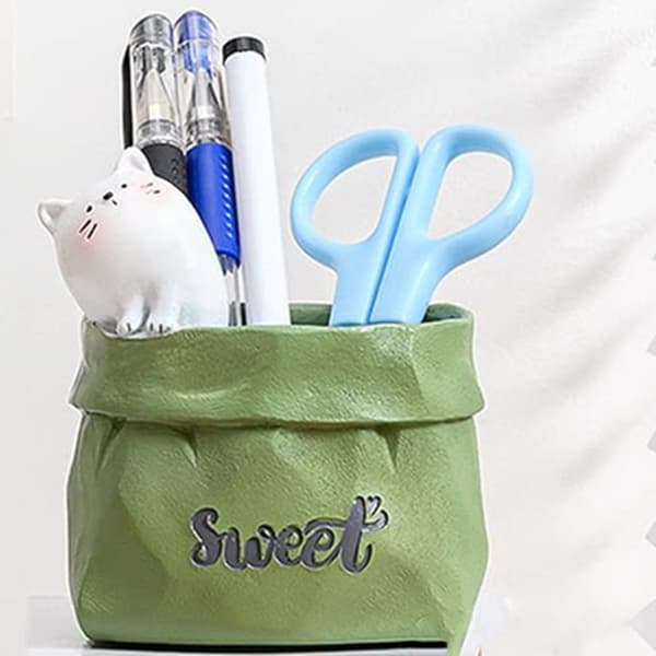 Pen Organizer Blyantholder Skrivebordsdekorasjoner