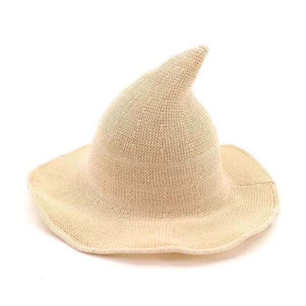 Halloween Witch Hat Long Point Hat BEIGE beige