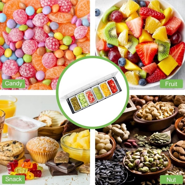 Delt fruktboks Krydderbeholder 4 RETTER 4 RITTER 4 grids