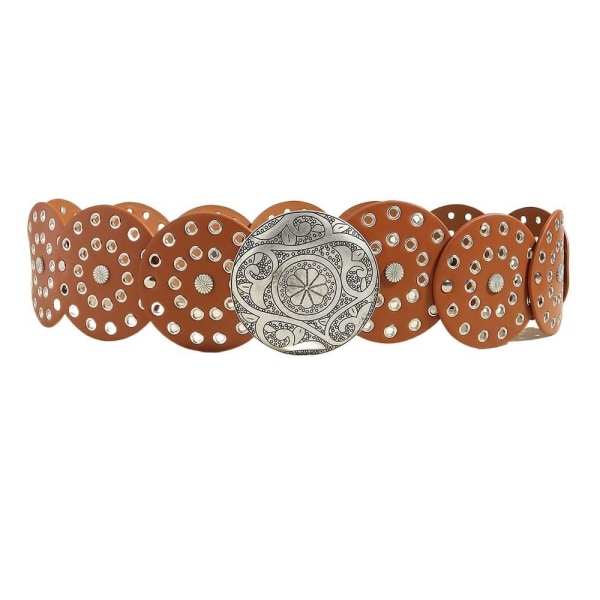 Skivebelter Hulbelte KAFFE SØLVSPENNE SØLVSPENNE Coffee Silver Buckle-Silver Buckle