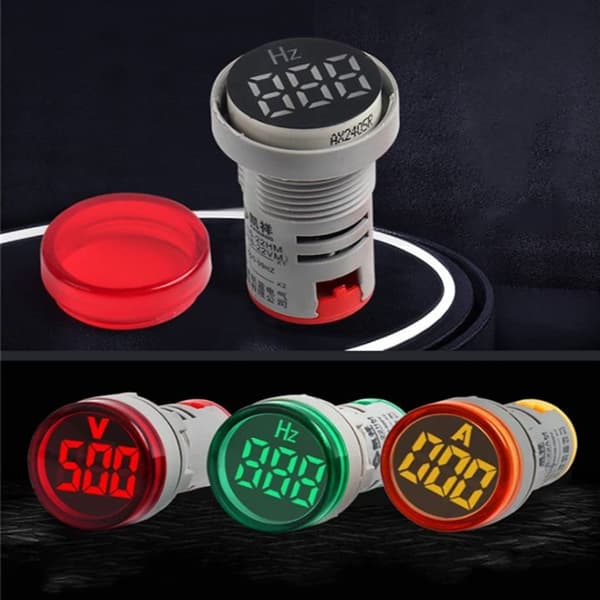 3 stk Digital Display AC Spenningsindikator Rundt hode LED