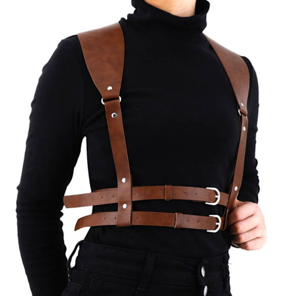 Gothic Sele Bälte Läder Punk Midjeband BRUNT brown