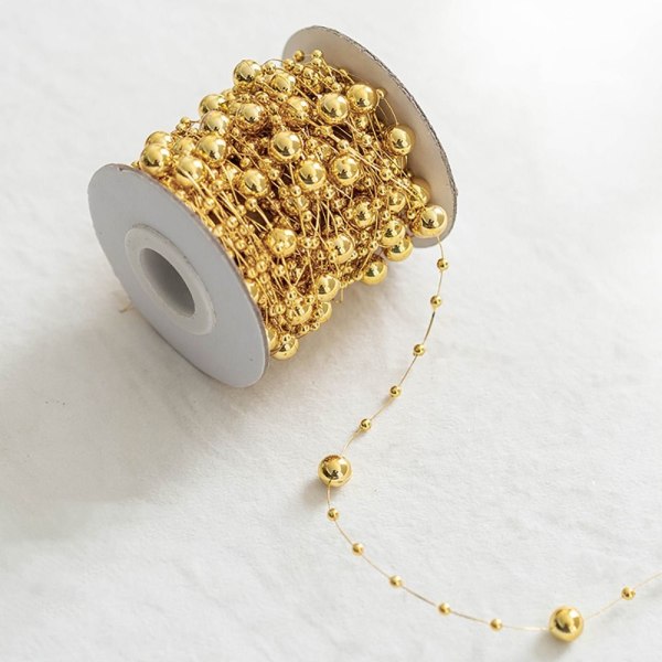 Konstgjorda pärlor Pärlor Kedja Bead String Garland GULD gold beads-10m-beads-10m