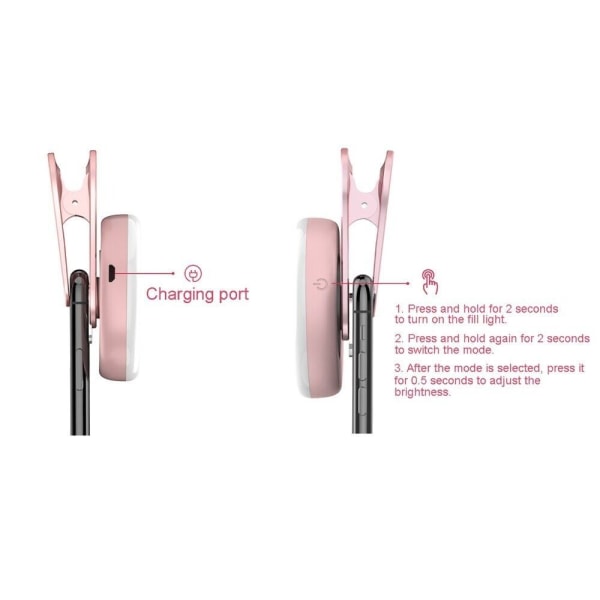 Mobiltelefon Fill Light Makeup Light PINK Pink