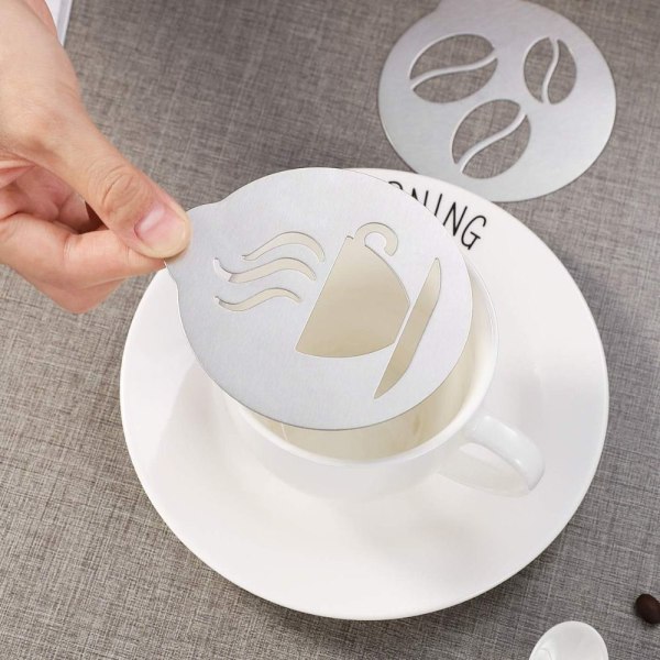 Kaffedekorering schabloner Latte Art mallar Tårtdekorering