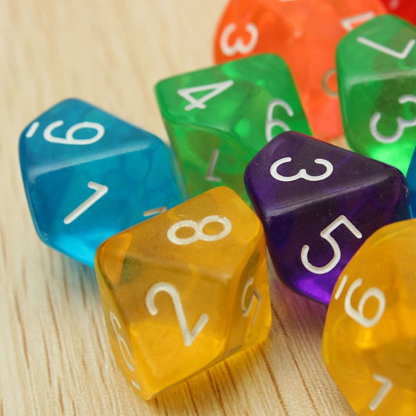 10 Stk/sett DND Terning Polyhedral Terning BLÅ BLÅ Blue