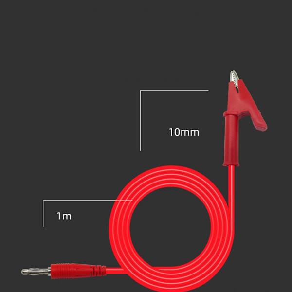 2 stk Bananstik Til Alligator Clip Multimeter Testledninger Kabel