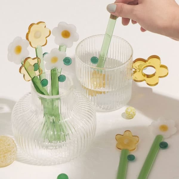 Glasmælkeskeer Blomsterteske E E E